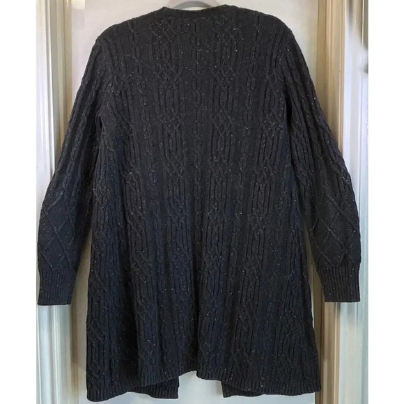 Soft Surrounding Womens Gray M Cable Knit Costal Cardigan - Picture 2 of 12